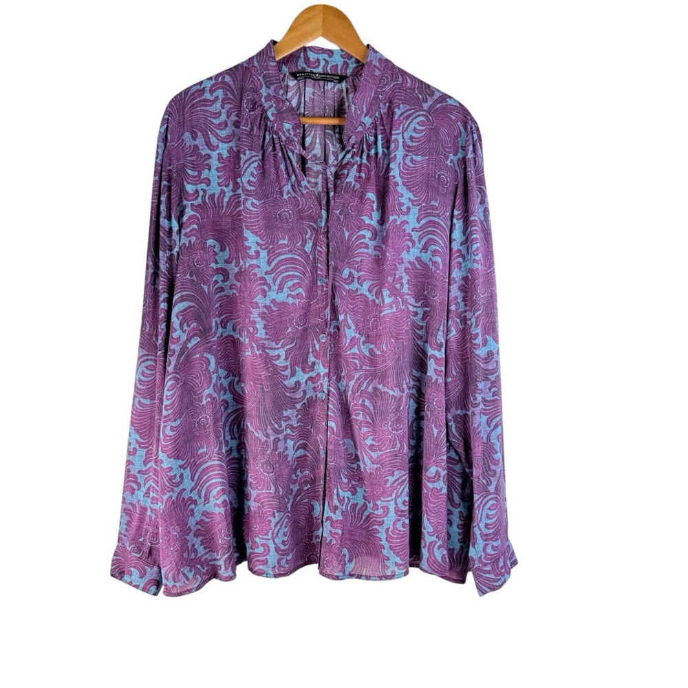 Peruvian Connection Women’s Patterned Buttondown … - image 1